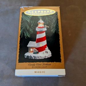 Vintage 1994 Hallmark Light up Candy Cane Lookout Christmas Keepsake Ornament